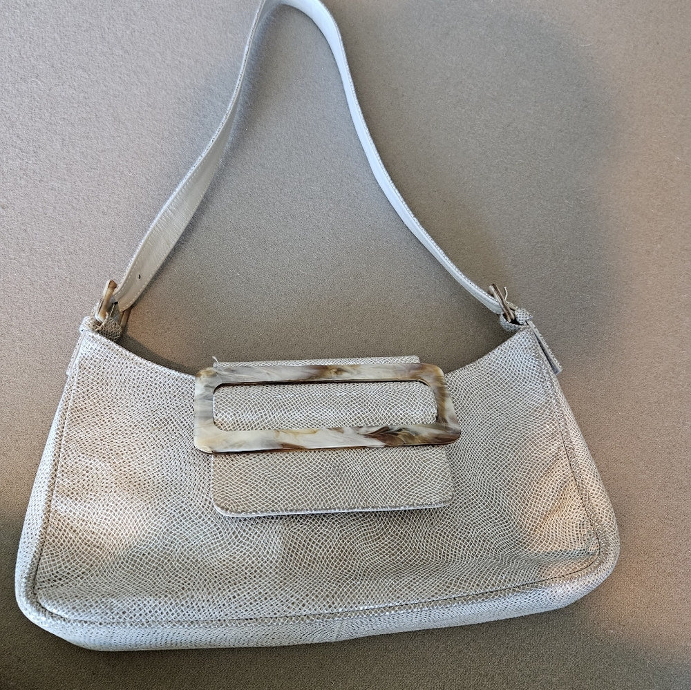 Stuart Weitzman Snakeskin Horn Bag - image 1